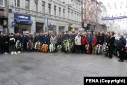 Brojne delegacije su položile cvijeće ispred Vječne vatre u Sarajevu povodom Dana državnosti BiH, Sarajevo, 25. novembar 2021.