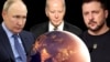 Владимир Путин, Джо Байден и Владимир Зеленский, коллаж