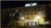 Nagorno-Karabakh - A tent pitched by Arayik Harutiunian outside his office in Stepanakert, July 17, 2023.