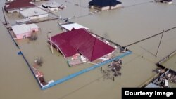Күлсары шаарындагы суу каптаган үйлөр, 5-апрель, 2024-жыл
