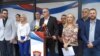 Milan Miličević (za govornicom), načelnik Teslića, nakon sjednice Predsjedništva Srpske demokratske stranke u Istočnom Sarajevu, 2. jun 2024.