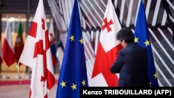 ევროკავშირის შტაბბინა საქართველოსა და ევროსაბჭოს პრეზიდენტების შეხვედრის წინ. ბრიუსელი, 2023 წლის 13 მარტი