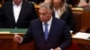 Premierul maghiar Viktor Orbán ține un discurs în timpul sesiunii de toamnă a parlamentului din Budapesta, Ungaria, 25 septembrie 2023.