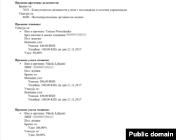 Dokument o vlasničkom udjelu Tatjane Petrušenko u firmi Tatius Balkan, iz kojeg je izašla nakon manje od pola godine