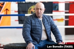 Евгений Пригожин во время презентации проекта ЧВК «Вагнер». Второй фронт». Владивосток, 31 мая 2023 года.