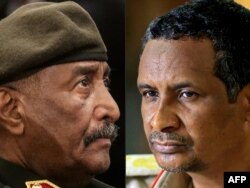 Šef sudanske vojske Abdel Fatah el Burhan (lijevo) i general Snaga za brzu potporu (RSF) Mohamed Hamdan Daglo