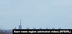 Вид з Нікополя на окупований Енергодар та Запорізьку АЕС, березень 2024 рік