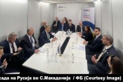 Sergej Lavrov na sastanku sa Bujarom Osmanijm i Ianom Borgom, Skoplje 30.11. 2023
