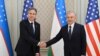 Госсекретарь США Энтони Блинкен с президентом Узбекистана Шавкатом Мирзияевым. Ташкент, 1 марта 2023 года.