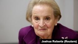 Former U.S. Secretary of State Madeleine Albright speaks before an interview in Washington, U.S., November 28, 2016. Picture taken November 28, 2016. 