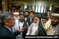 Zamir Kabulow "Talyban" wekilleri bilen.