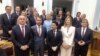 Premijer Dritan Abazović sa ministrima nakon izbora Vlade na Cetinju, 28. april 2022.godine