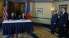 U.S. - U.S. Assistant Trade Representative Daniel Mullaney (L) and Armenian Foreign Minister Edward Nalbandian sign the U.S.-Armenian Trade and Investment Framework Agreement, Washington, 7May2015.
