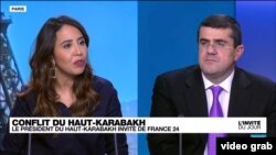 France - Arayik Harutiunian, president of Nagorno Karabakh, is interviewed by France 24, Paris, December 7, 2022.