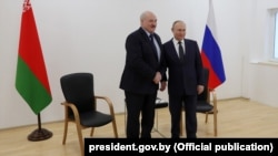 Аляксандар Лукашэнка і Ўладзімір Пуцін