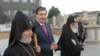 Georgia - Georgian President Mikheil Saakashvili meets with the supreme heads of the Georgian and Armenian Churches, 10Jun2011.