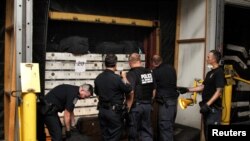 Kokain koje su američke službe zaplijenile na brodu MSC Gayane u sedam transportnih kontejnera u Philadelphiji, 17. juna 2019. 