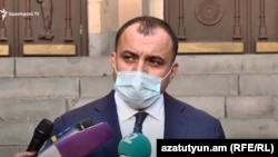 Armenia -- Arman Dilanian, the newly elected president of the Constitutional Court, speaks to journalists, Yerevan, October 12, 2020