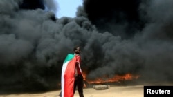 Proteste în Sudan după lovitura de stat militară, 25 octombrie 2021.