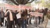 Armenia - Refugees from Nagorno-Karabakh protest outside the main government building in Yerevan, April 3, 2025. 