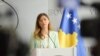 Kandidatja e LVV-së për kryetare të Kuvendit të Kosovës, Albulena Haxhiu, gjatë një konference për media. Fotografi nga arkivi.