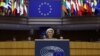 Ursula von der Leyen, az Európai Bizottság elnöke beszédet mond az Európai Parlamentben, Brüsszelben 2023. november 8-án
