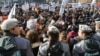 Armenia - A demonstration against controversial pension reform outside a government building in Yerevan, 6Feb2014. 