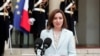 Președinta Maia Sandu primită la Palatul Elysse de președintele francez Emmanuel Macron, Paris, 4 februarie 2021.