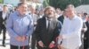 Milorad Dodik, Emir Kusturica i Aleksandar Vučić na otvaranju Andrićgrada, juni 2014