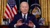Joe Biden televíziós beszédét tartja az Ovális Irodában. 2023. október 19.