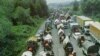 Croatia - Balkan War/Croatia War/Operation Storm, Serb refugees going towards Serbia, 1995