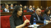 Armenia -- Prosperous Armenia Party's Naira Zohrabian speaks during a parliament session, February 11, 2020.