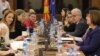 Macedonia - Parliament Speaker Talat Xhaferi meets with journalists - 27Feb2019