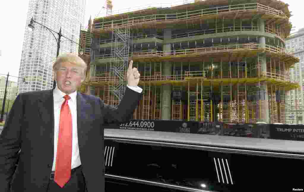 Trump International Hotel și Tower Chicago în construcție, în 2006