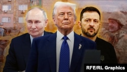 Графичка илустрација - Владимир Путин, Доналд Трамп и Володимир Зеленски