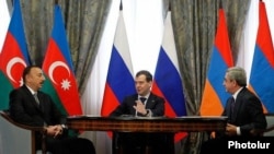 Russia - Trilateral meeting of Dmitry Medvedev, President of Russia, Serzh Sarkisyan, President of Armenia, and Ilham Aliyev, President of Azerbaijan, Sochi,05Mar,2011