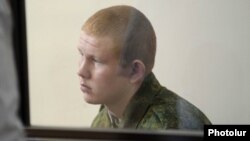 Валерий Пермяков в зале суда на российской военной базе, Гюмри, 12 августа 2015 г.