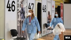 Вакцинација против ковид-19 во Спортски центар „Борис Трајковски“ во Скопје - 5 април 2021