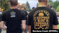 Pripadnici ekstremno desnih organizacija Levijatan i Četnička omladina protestuju u Beogradu, 11. 7. 2021.