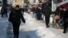 Снег на Широк Сокак во Битола.