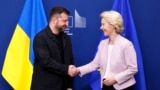 Владимир Зеленский и Урсула фон дер Ляйен на встрече в Брюсселе, 17 августа 2025 года