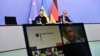 Уладзімір Зяленскі і Фрыдрых Мэрц падчас відэаканфэрэнцыі 13 жніўня 20025