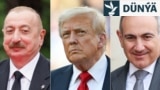 Azerbaýjanyň prezidenti Ilham Aliýew (çepde), ABŞ prezidenti Donald Tramp we Ermenistanyň premýer ministri Nikol Paşinýan