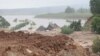 Будаўнічыя работы на месцы абвалу берагу Дзьвіны