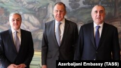 Հայաստանի, Ռուսաստանի և Ադրբեջանի ԱԳ նախարարների հանդիպումը Մոսկվայում, 15-ը ապրիլի, 2019թ.