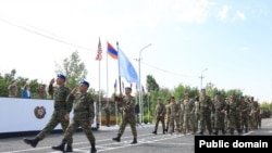 U.S. and Armenian troops during a ceremony in Yerevan held for the opening of the Eagle Partner 2025 joint military exercise in Armenia, August 12, 2025.