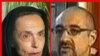Haleh Esfandiari (left) and Kian Tajbakhsh as they were shown on Iranian television on July 17