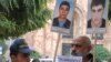 Armenia - Opposition activist Vardges Gaspari demonstrates outside the government building in Yerevan, 20Oct2011.