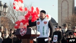 Çeçenistanın rəhbəri Ramzan Kadyrov Qroznıda Charlie Hebdo əleyhinə mitinqdə. 19 yanvar 2015