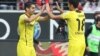 Germany - Borussia Dortmund's Armenian midfielder Henrikh Mkhitaryan (L) celebrates with Turkish teammate Nuri Sahin after scoring against Eintracht Frankfurt, Frankfurt am Main,1Sep2013. 